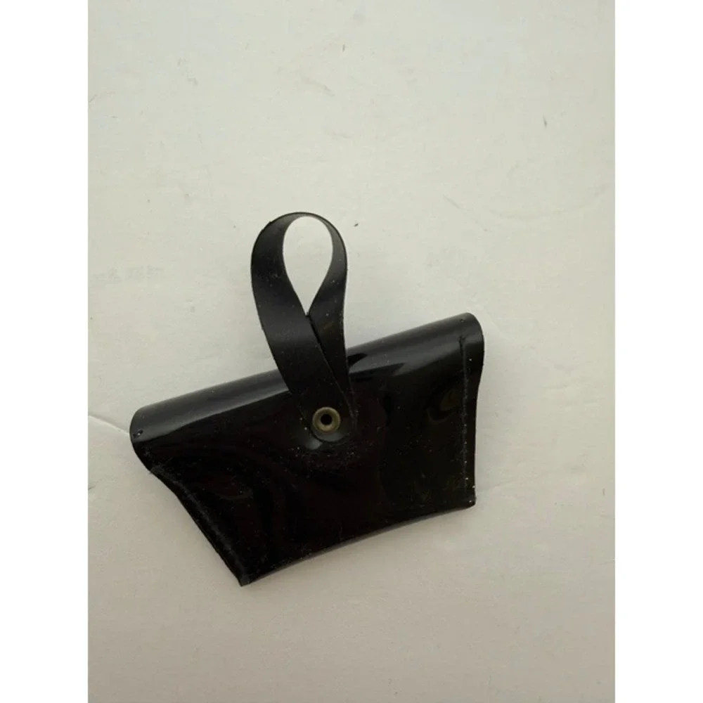 Vintage Black Patent Leather Fashion doll Barbie Purse hand Loop